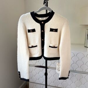 Elegant Black and White Cardigan